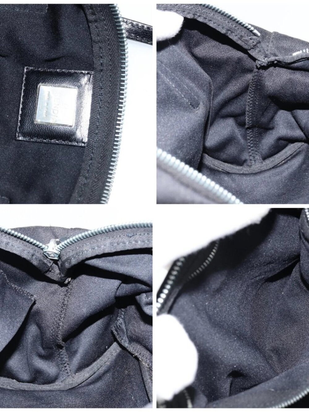 FENDI Hand Bag Nylon Black Silver Auth bs33538 - Picture 15 of 16